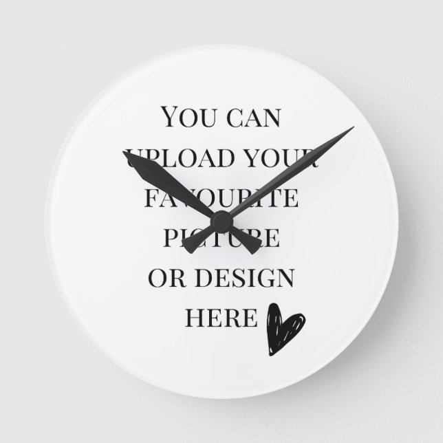 DIY, custom 8" Round Acrylic Wall Clock (Front)