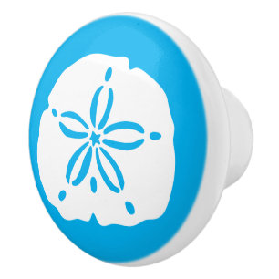 DIY Custom Color Blue and White Sand Dollar A09 Ceramic Knob