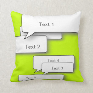 DIY CUSTOM DIALOGUE CUSHION, NEON Speech bubble Throw Pillow