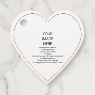 DIY Custom Faux Gold Trim, small heart favor tags