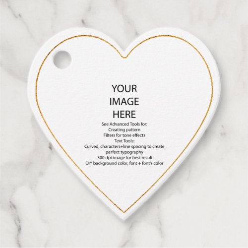 DIY Custom Faux Gold Trim small heart favor tags