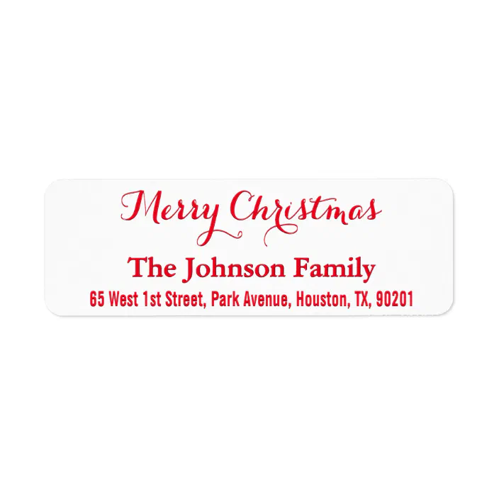 DIY Custom Merry Christmas Elegant Return Address Label | Zazzle.com