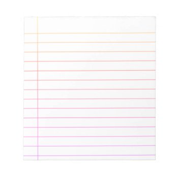 Diy Custom Notebook Paper Block  Color Thin Lines Notepad by myMegaStore at Zazzle