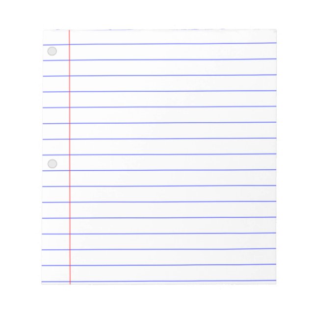 DIY CUSTOM NOTEBOOK PAPER BLOCK WITH THIN LINES NOTEPAD (Front)