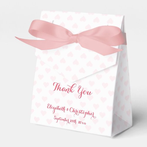 DIY Custom Personalized Elegant Script Pink Hearts Favor Boxes