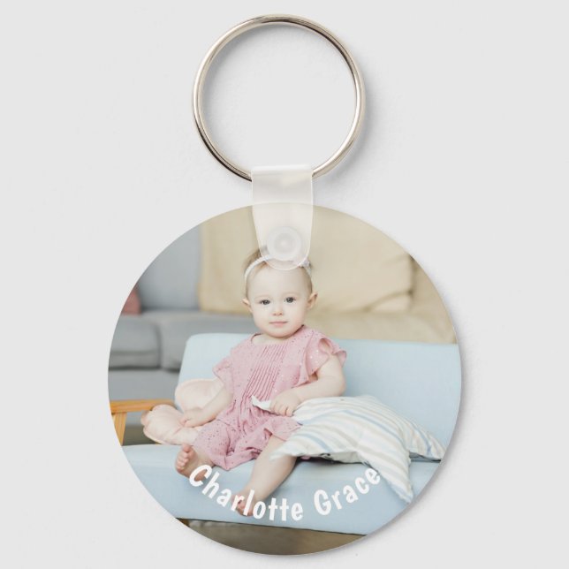 DIY Custom Personalized Photo and Name Keychain (Front)