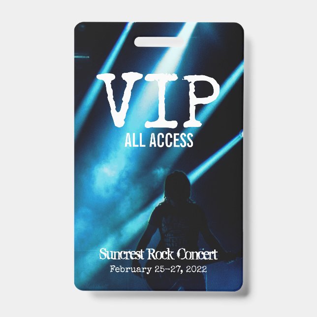 DIY CUSTOM PERSONALIZED VIP ALL ACCESS PASS BADGE (Front)