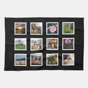 Diy Custom Photo Collage With 12 Photos Kitchen Towel by PartyHearty at Zazzle