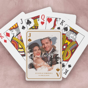 DIY Custom Photo   How Lucky We Are Couple Poker Cards