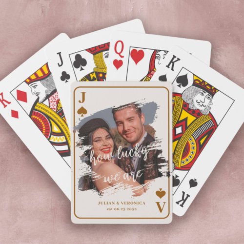 DIY Custom Photo | How Lucky We Are Couple Poker Cards