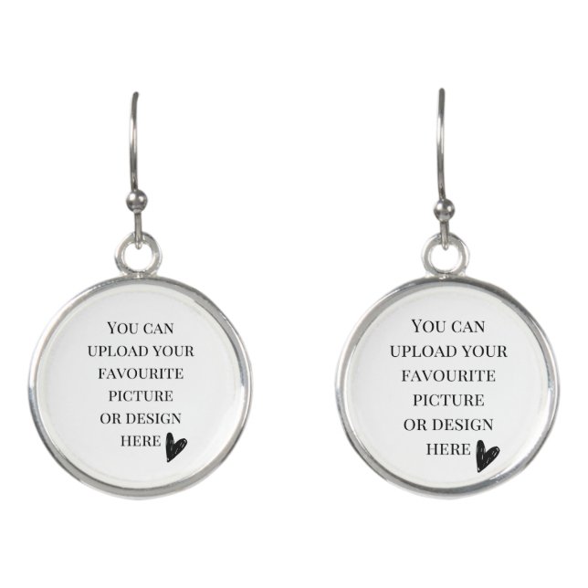 DIY, custom silver drop Earrings (Front)