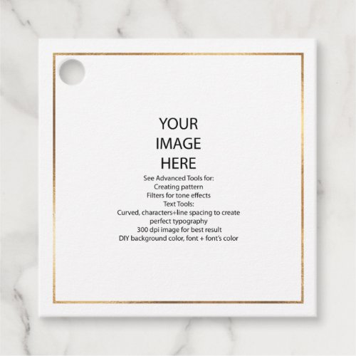 DIY Custom Small Square Faux Gold Frame Hang  Favor Tags