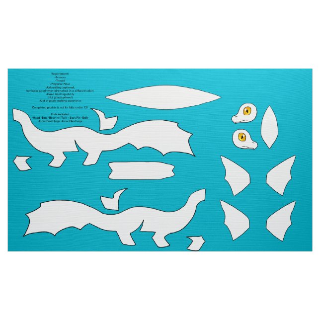 DIY Cut and Sew Koi Dragon Plushie - Platinum Ogon Fabric (Yard)