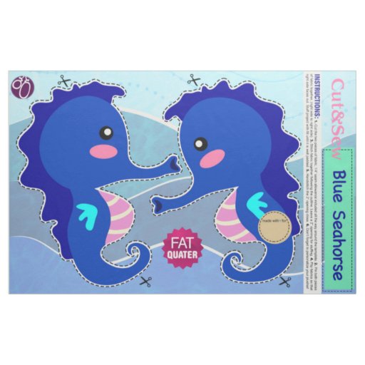 DIY Cut & Sew: Blue Seahorse Fabric