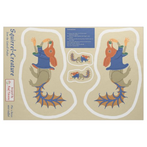 DIY Cut & Sew Luttrell Psalter Squirrel Fabric