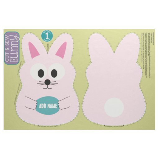 DIY Cute Bunny Stuffed Animal Custom Name Fabric