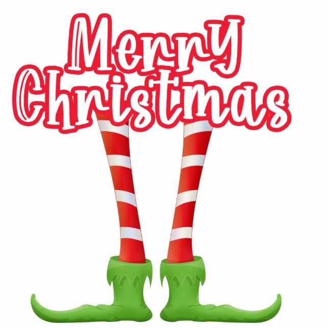 DIY cutout | merry Christmas cute elf legs shoes (Front)