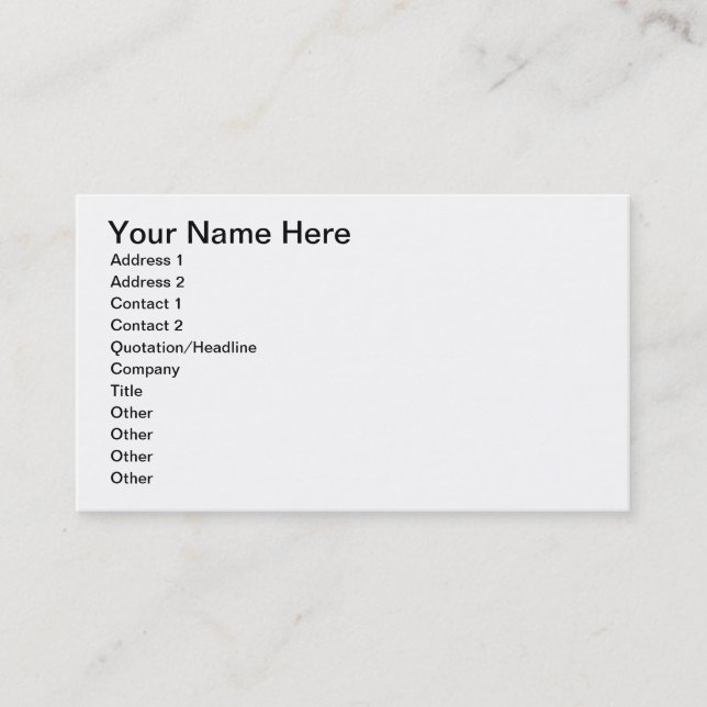 DIY - Design Your Own Business Card (Front)