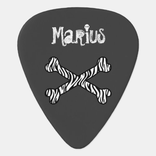 DIY Design Your Own Custom Name Crossbones V01 Guitar Pick