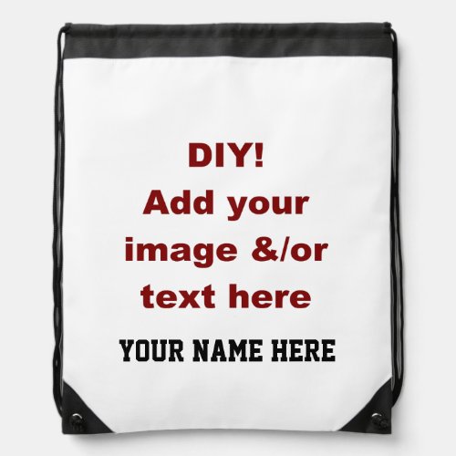 DIY Design Your Own Custom Name Drawstring Drawstring Bag