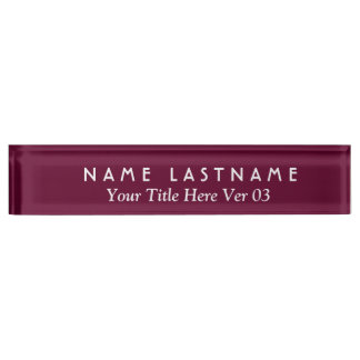 DIY Design Your Own Desk Nameplate V03 MAROON