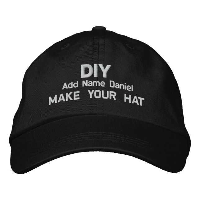 DIY Design Your Own Embroidered Black H015 Baseball Hat (Front)