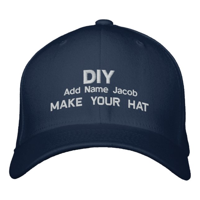 DIY Design Your Own Embroidered Navy H008 Baseball Hat (Front)