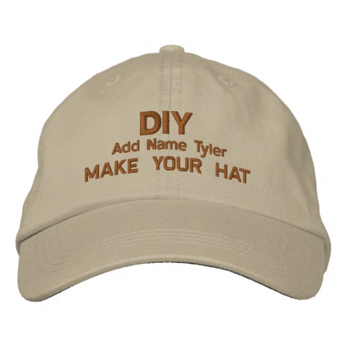 DIY Design Your Own Khaki  Custom Gift H020 Embroidered Baseball Hat