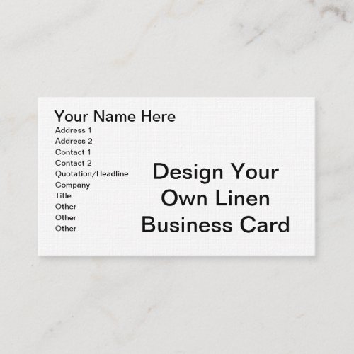 DIY - Design Your Own Linen Business Cards