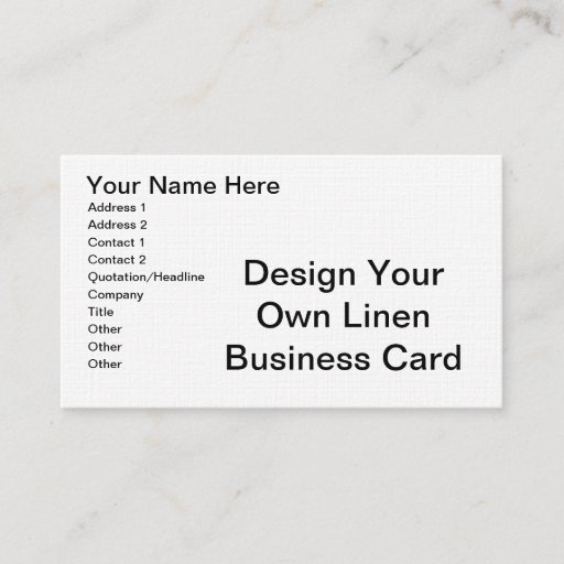Customizable DIY - Design Your Own Linen Business Cards