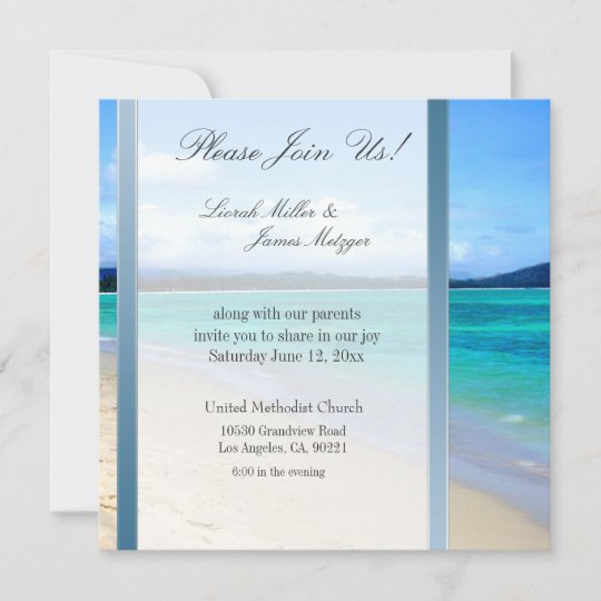 DIY Destination Beach wedding invitation template