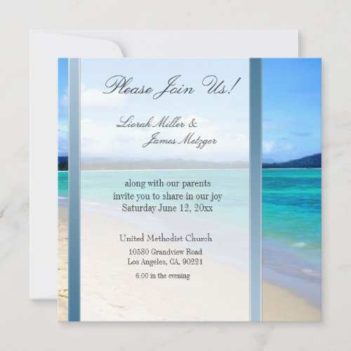 DIY Destination Beach wedding invitation template