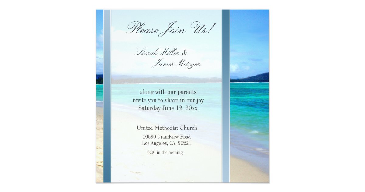 Diy Destination Beach Wedding Invitation Template Zazzle Com