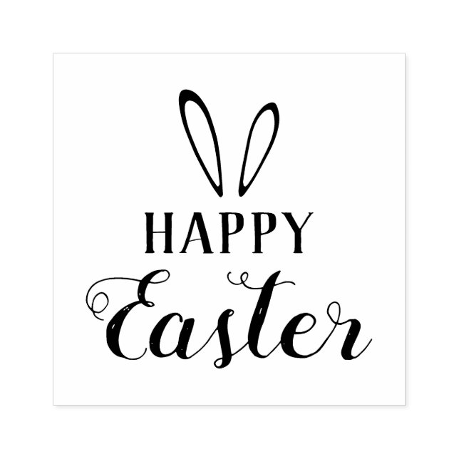 DIY Easter stamping. Happy Easter. Rubber Stamp (Imprint)