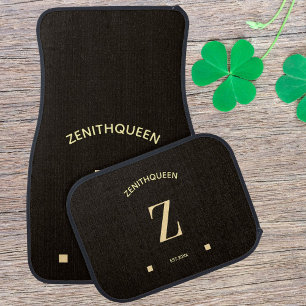 DIY Elegant Modern Classic Monogram Family Name Car Floor Mat