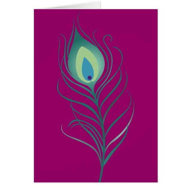 DIY Elegant Peacock Feather Cards (Front)