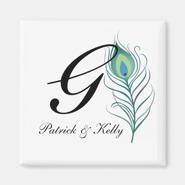 DIY Elegant Peacock Feather Magnet (Front)