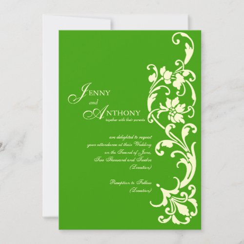 DIY Elegant Simplicity in Emerald and Cream Personalized Invite