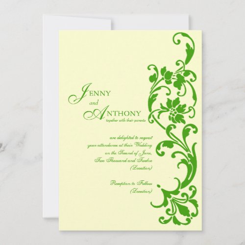 DIY Elegant Simplicity in Emerald and Cream Custom Announcement