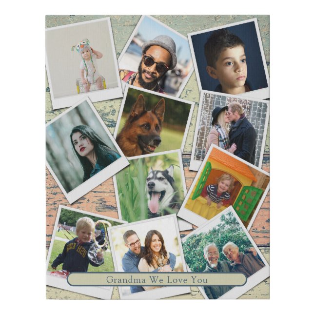 DIY Family Photo Collage Faux Canvas Print (Front)