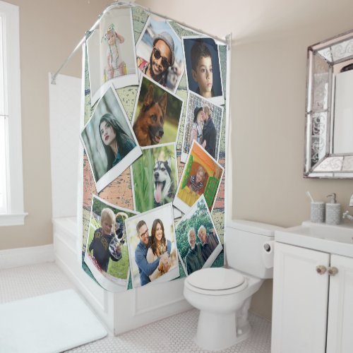 DIY Family Photo Collage Shower Curtain