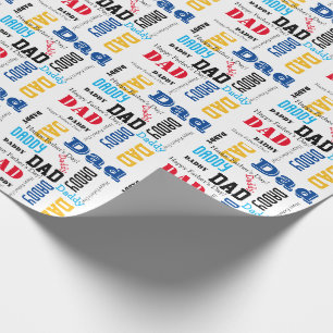 DIY Fathers Day or Birthday Bold Color Men's Gift Wrapping Paper
