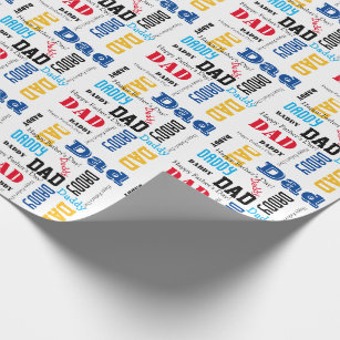 2 Sheets Gift Wrapping Paper HAPPY BIRTHDAY Dad Male Blue Business Man Ties 
