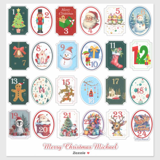 DIY Festive Advent Calendar Sticker (Sheet)