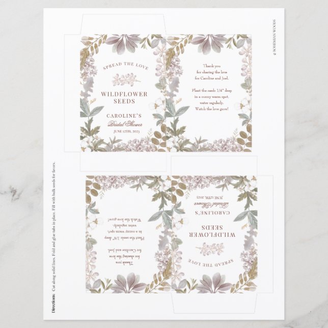 DIY Flower Seed Packets Bridal Shower Favor (Front)
