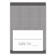 DIY Fold Tented Place Cards Chevron Gray