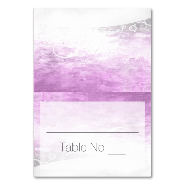 DIY Fold Tented Place Cards Watercolor Purple (Front)