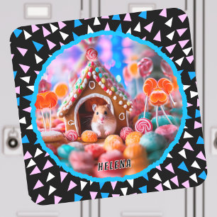 DIY Gingerbread House Hamster Square Sticker