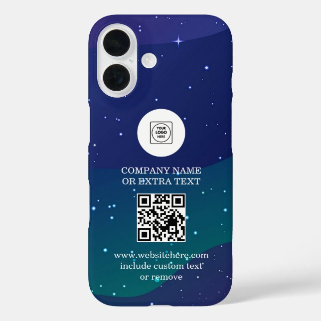 DIY Gradient Business Logo QR Code iphone case (Back)