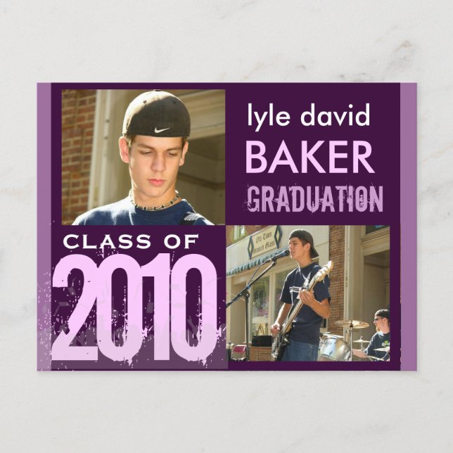 DIY Graduation Invitation Postcards (Front)